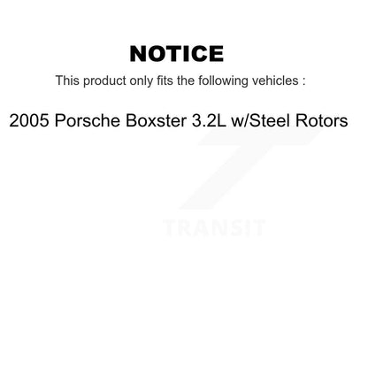 Brake Pads Wear Sensor (2 Pack) Front Rear For 05 Porsche Boxster w Steel Rotors
