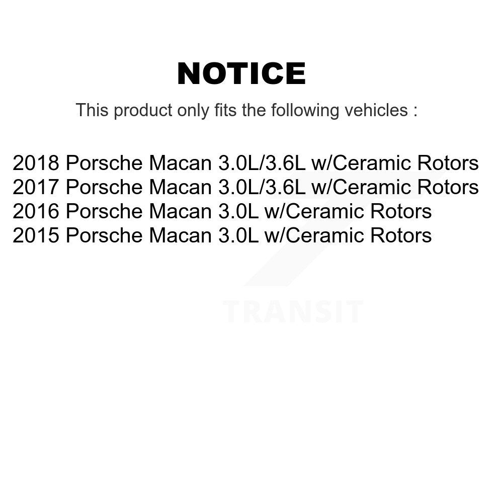 Brake Pads Wear Sensor (4 Pack) Front Rear For Porsche Macan w Ceramic Rotors