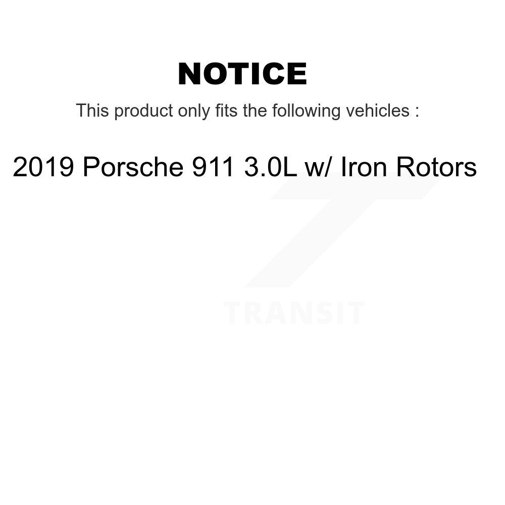 Brake Pads Wear Sensor (4 Pack) Front Rear For 19 Porsche 911 3.0L w Iron Rotors
