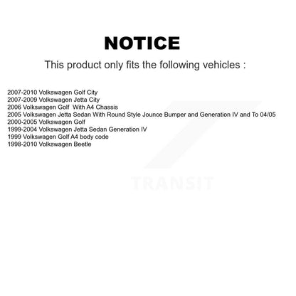 Shock Absorber And Strut Mount Rear Kit For Volkswagen Jetta Golf Beetle City