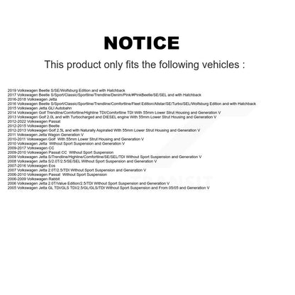 Suspension Strut & Mount Front Kit For Volkswagen Jetta Passat Golf Beetle
