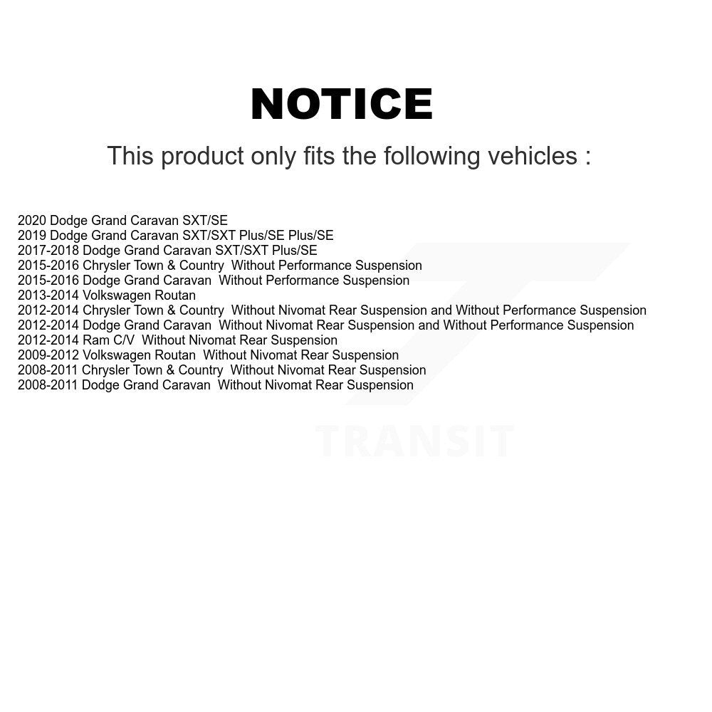 Suspension Strut & Mount Front Kit For Dodge Grand Caravan Chrysler Town