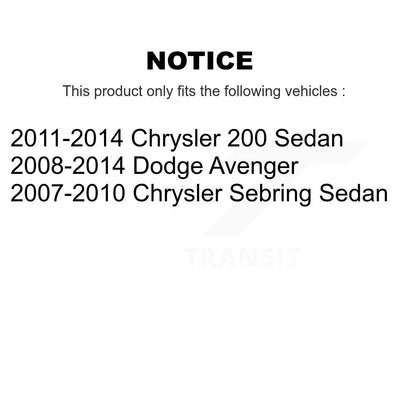 Suspension Strut And Mount Front Right Kit For Chrysler 200 Dodge Avenger