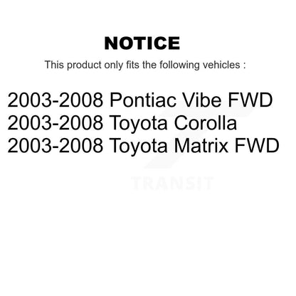 Suspension Strut And Mount Rear Kit For Toyota Corolla Matrix Pontiac Vibe