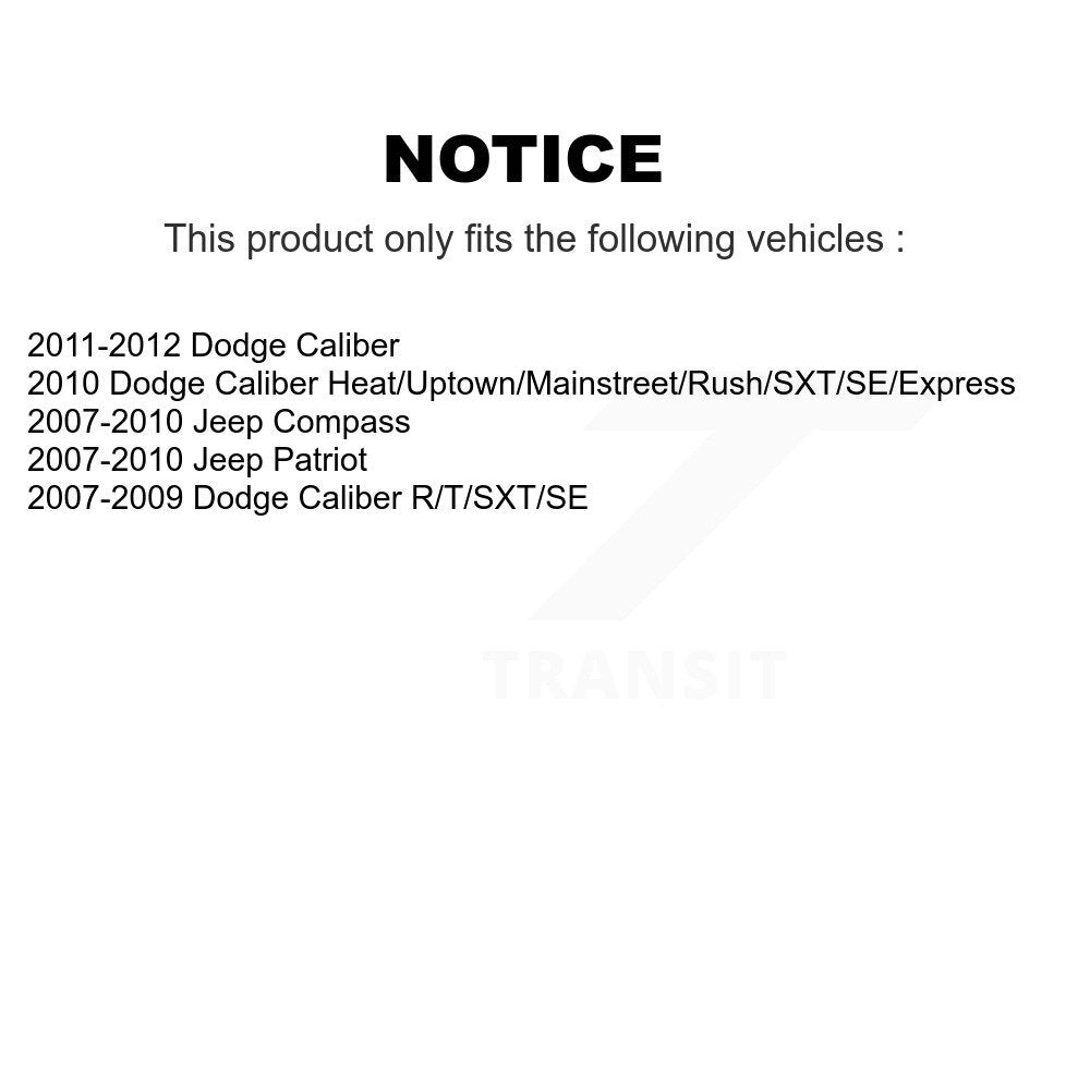 Suspension Strut And Mount Rear Kit For Jeep Dodge Caliber Patriot Compass