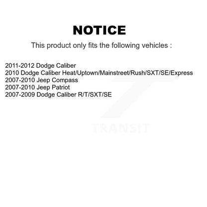 Strut & Hardware Front Rear Kit (8Pc) For Jeep Dodge Caliber Patriot Compass