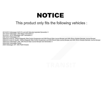 Shock Absorber Strut Mount Rear Kit For Volkswagen Jetta Golf Rabbit GTI Audi A3