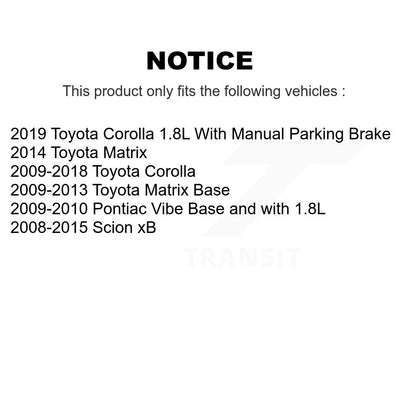 Semi-Metallic Brake Pad Front Rear Kit For Toyota Corolla Matrix Pontiac Vibe xB