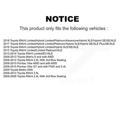 Semi-Metallic Brake Pads Front Rear Kit For Toyota RAV4 Matrix Pontiac Vibe