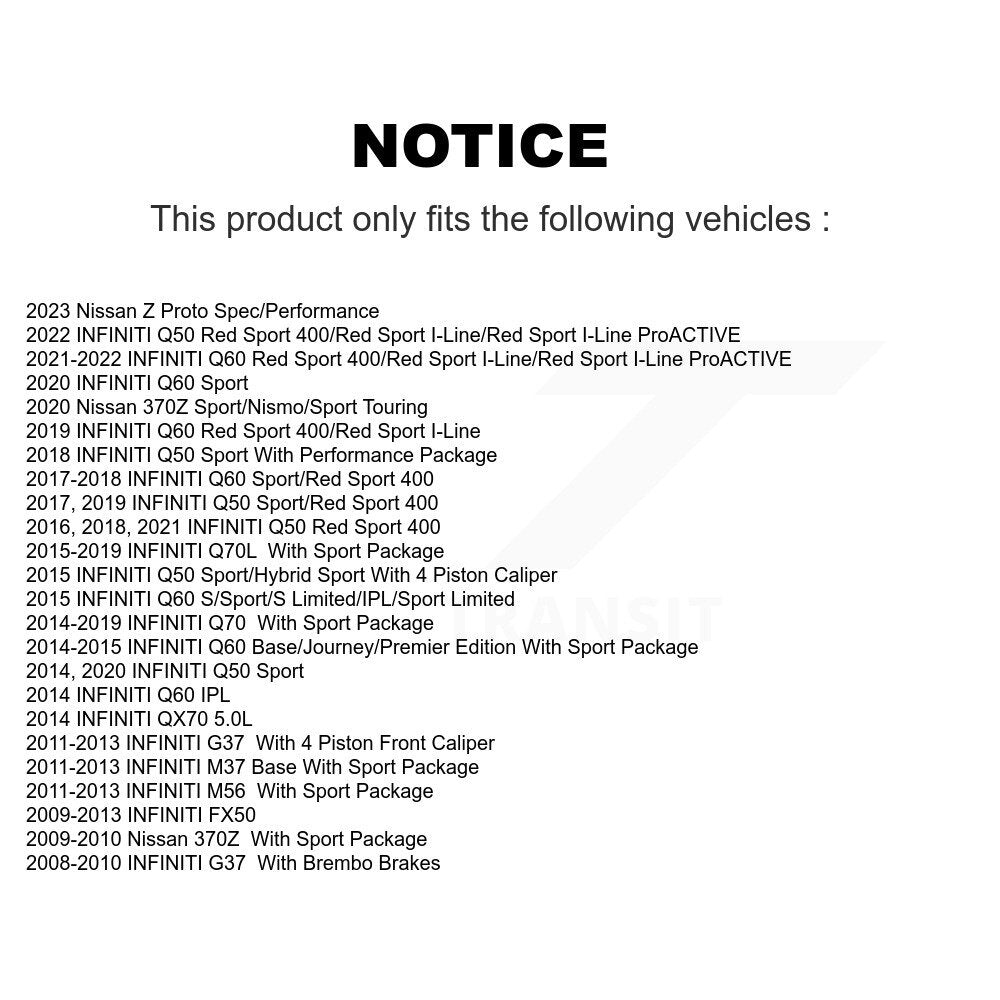 Semi-Metallic Brake Pads Front Rear Kit For INFINITI G37 FX50