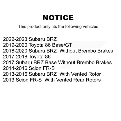 Semi-Metallic Brake Pads Front Rear Kit For Subaru BRZ Scion FR-S Toyota 86 GR86