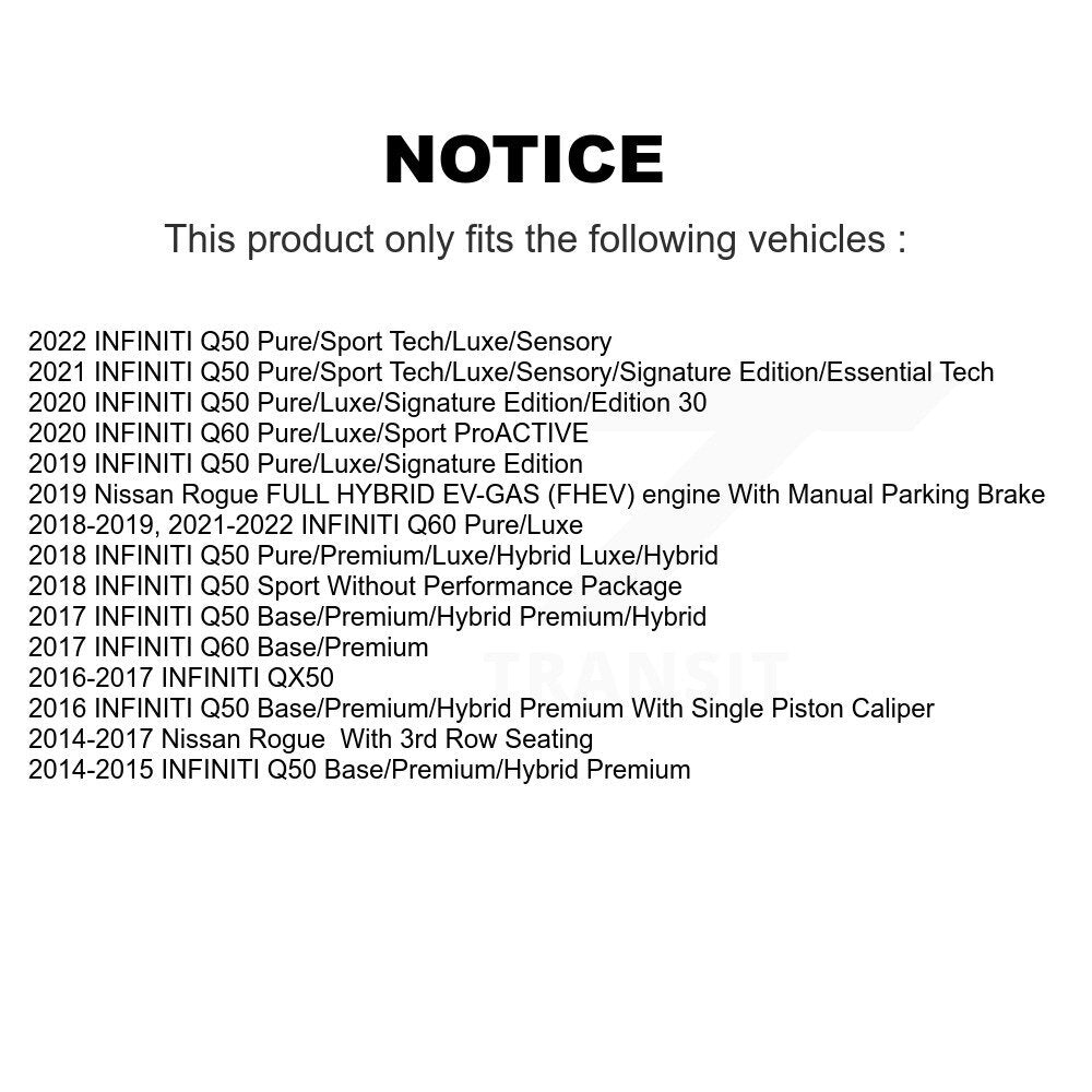 Semi-Metallic Brake Pads Front Rear Kit For Nissan Rogue INFINITI QX50