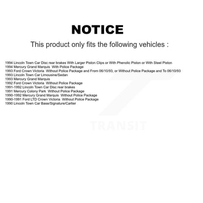 Semi-Metallic Brake Pads Front Rear Kit For Mercury Grand Marquis Lincoln Town
