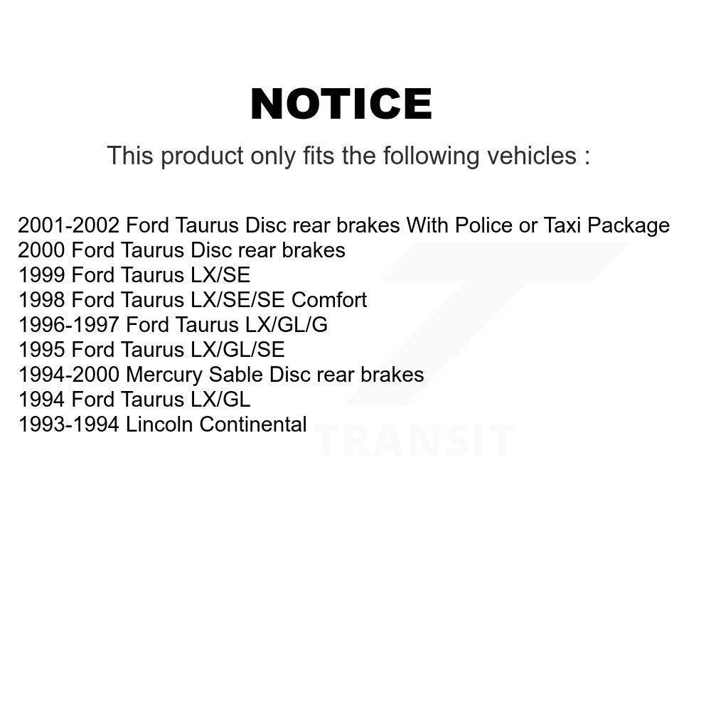 Semi-Metallic Brake Pads Front Rear Kit For Ford Taurus Mercury Sable Lincoln
