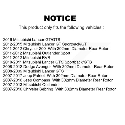 Semi-Metallic Brake Pads Front Rear Kit For Jeep Mitsubishi Patriot Lancer 200