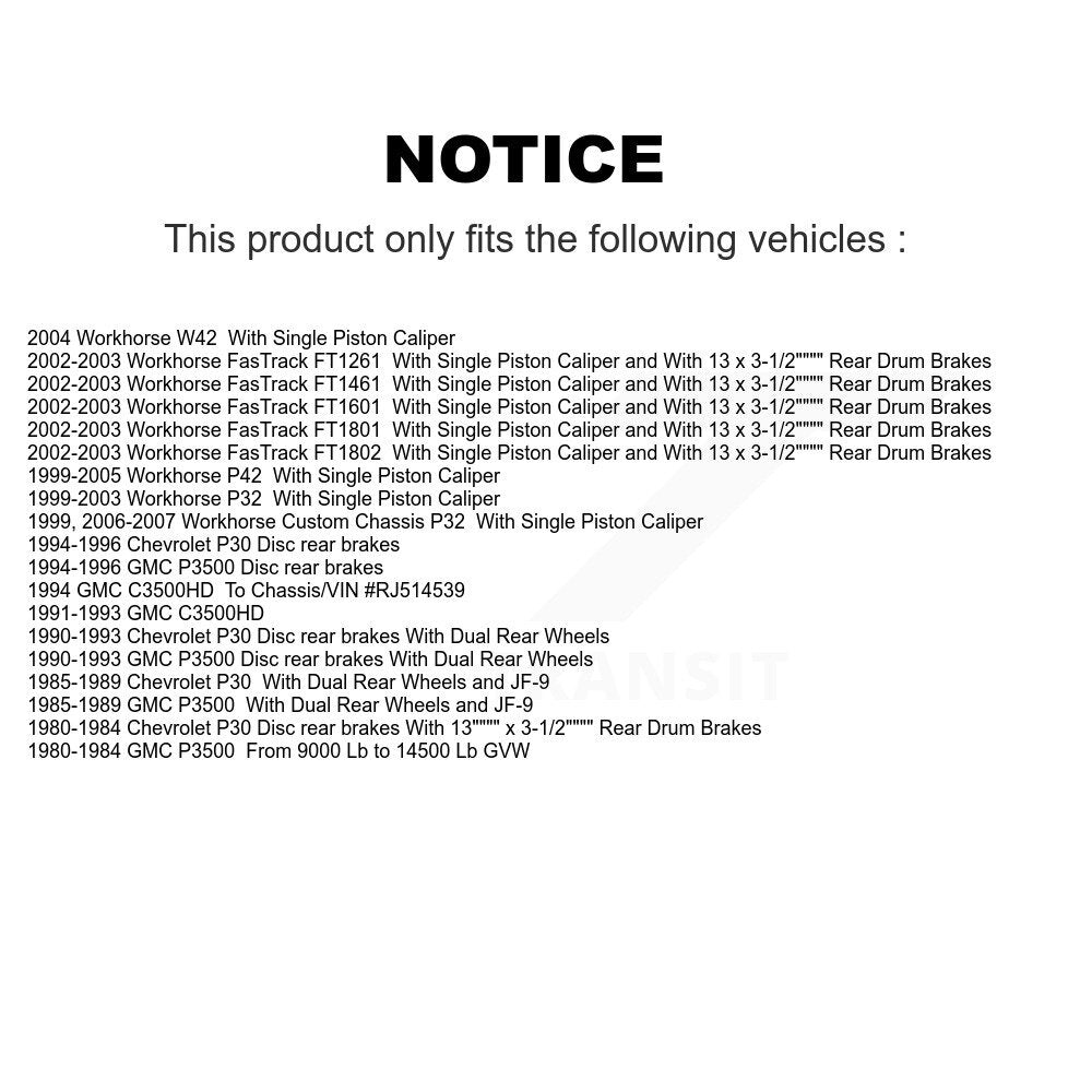 Semi-Metallic Brake Pad Front Rear Kit For Chevrolet P30 GMC P3500 Workhorse P42