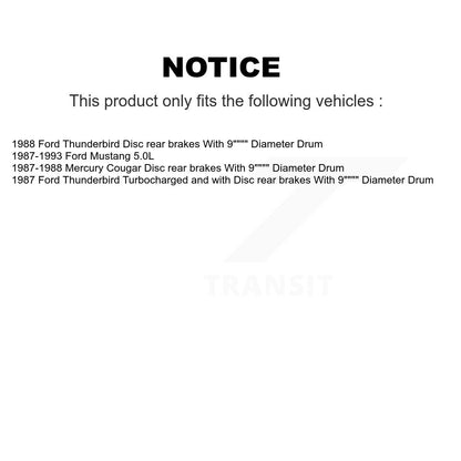 Semi-Metallic Brake Pads & Drum Shoe Front Rear Kit For Ford Mustang Thunderbird