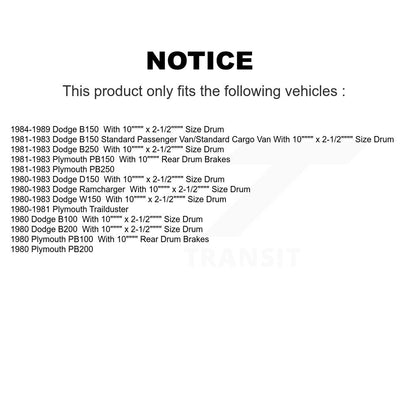 Semi-Metallic Brake Pads Drum Shoes Front Rear Kit For Dodge D150 B250 B150 W150