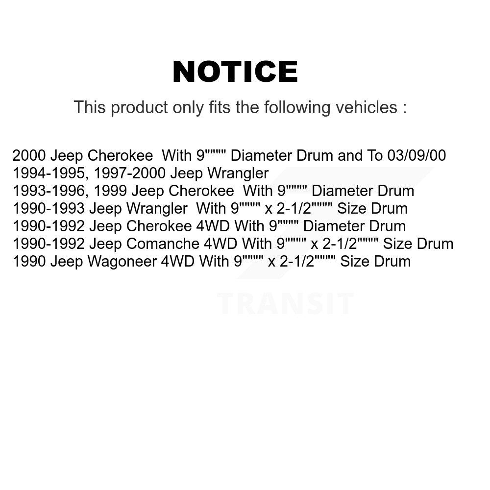 Semi-Metallic Brake Pads And Drum Shoe Front Rear Kit For Jeep Wrangler Cherokee
