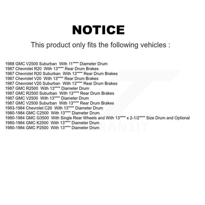 Semi-Metallic Brake Pads Drum Shoes Front Rear Kit For GMC G3500 K2500 C2500 C20