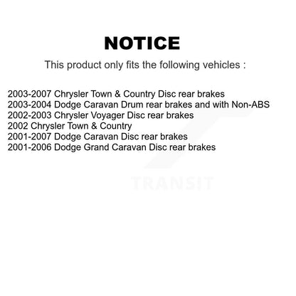 Semi-Metallic Brake Pads Drum Shoe Front Rear Kit For Dodge Caravan Grand Town &
