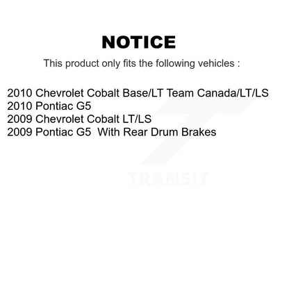 Semi-Metallic Brake Pads & Drum Shoe Front Rear Kit For Chevrolet Cobalt Pontiac