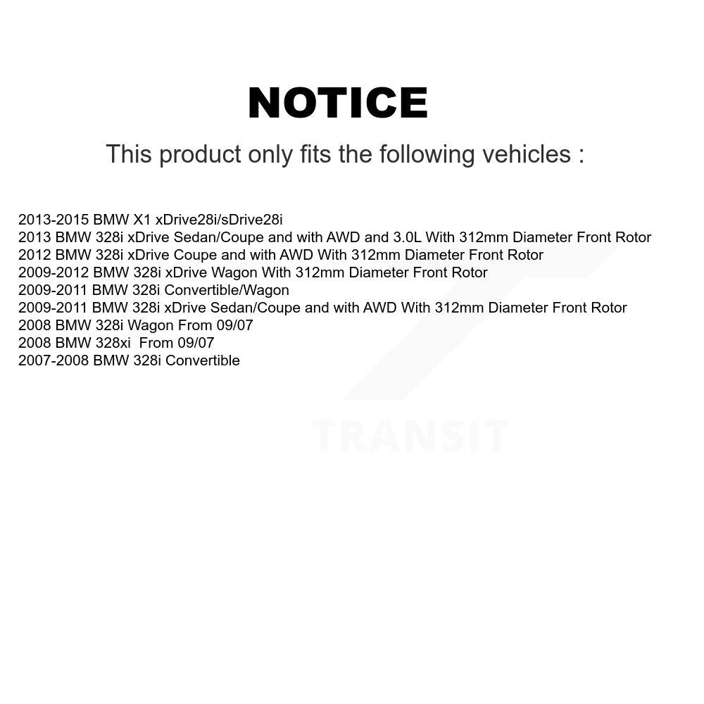 Semi-Metallic Brake Pads And Parking Shoes Front Rear Kit For BMW 328i xDrive X1