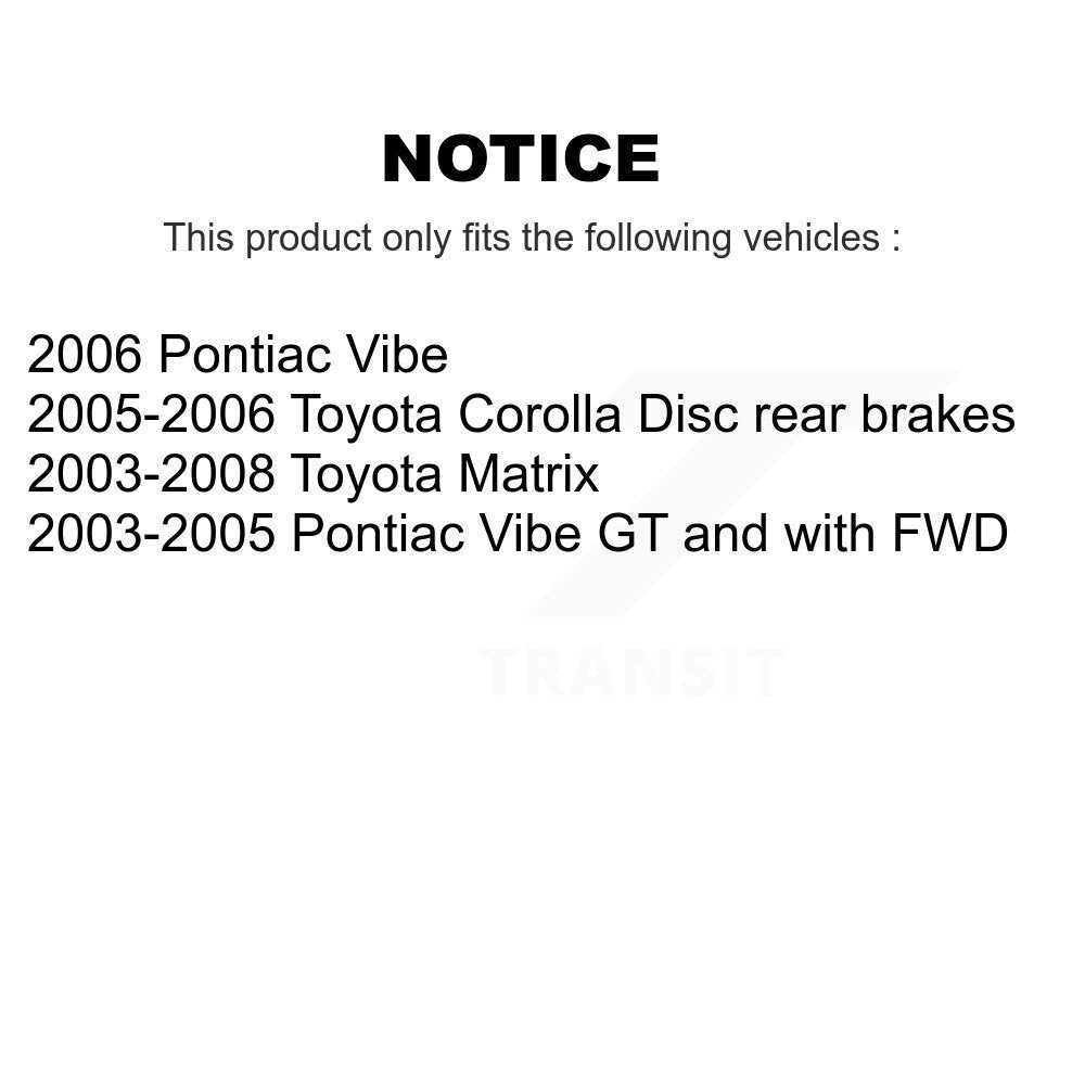 Semi-Metallic Brake Pads & Parking Shoe Front Rear Kit For Toyota Matrix Corolla