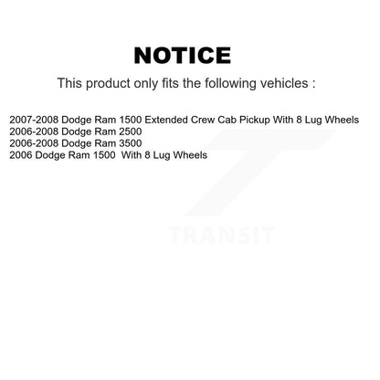 Semi-Metallic Brake Pads And Parking Shoe Front Rear Kit For Dodge Ram 1500 3500