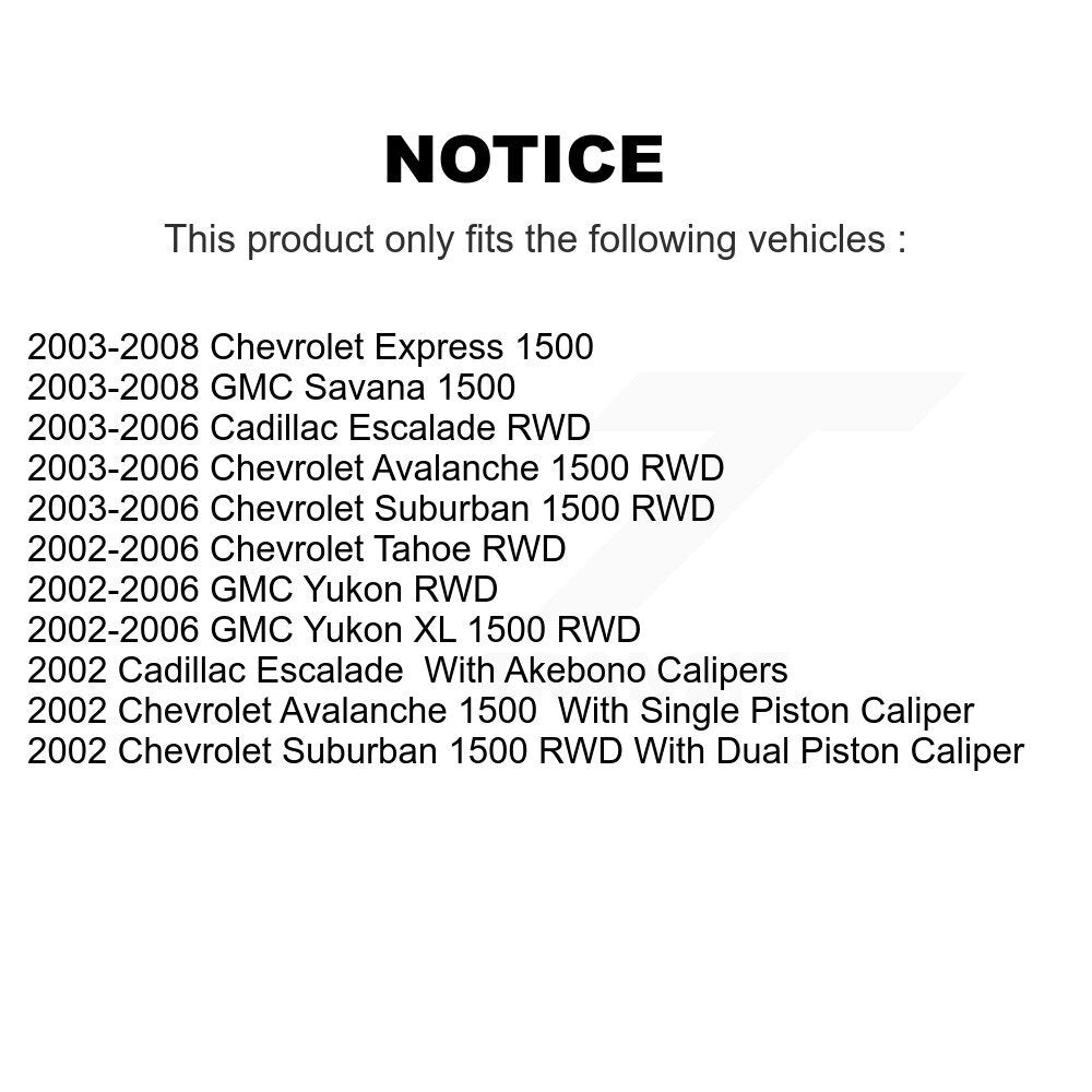 Semi-Metallic Brake Pads Parking Shoe Front Rear Kit For Chevrolet Avalanche GMC