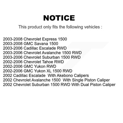 Semi-Metallic Brake Pads Parking Shoe Front Rear Kit For Chevrolet Avalanche GMC