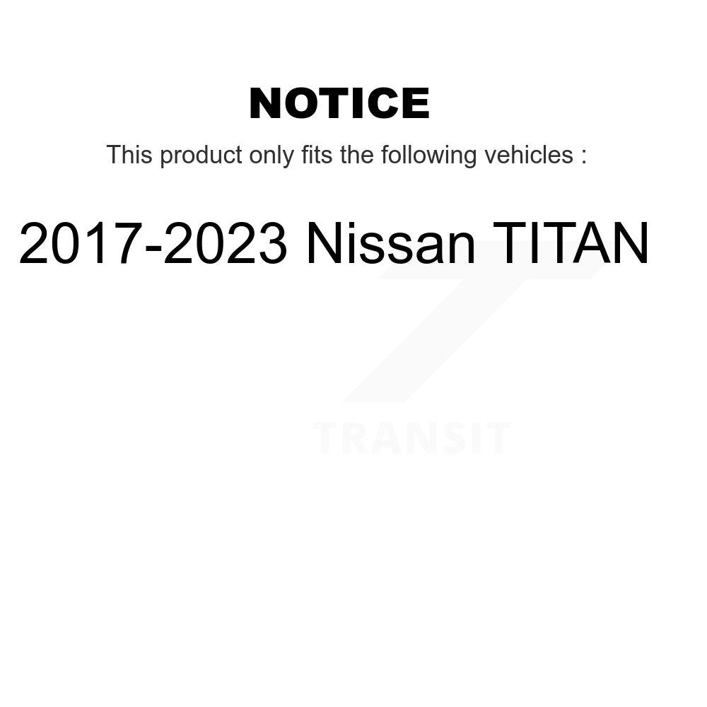 Semi-Metallic Brake Pads Parking Shoes Front Rear Kit For 2017-2023 Nissan TITAN