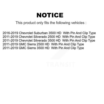 Semi-Metallic Brake Pads Parking Shoe Front Rear Kit For GMC Chevrolet Sierra HD