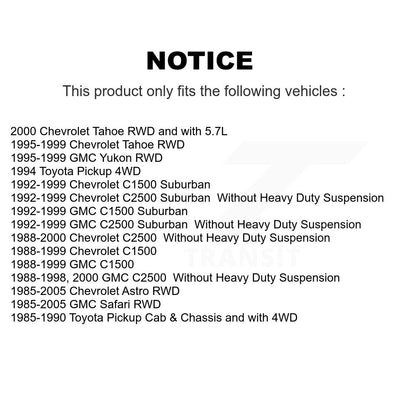 Shock Absorber And TOR Link Front Kit For Chevrolet C1500 GMC Astro Safari C2500