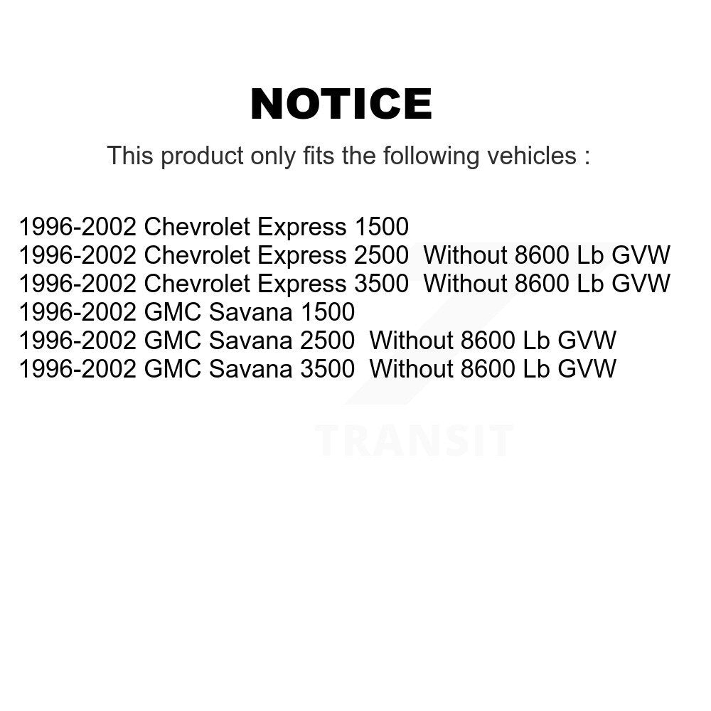 Shock Absorber And TOR Link Front Kit For Chevrolet GMC Express 3500 Savana 2500