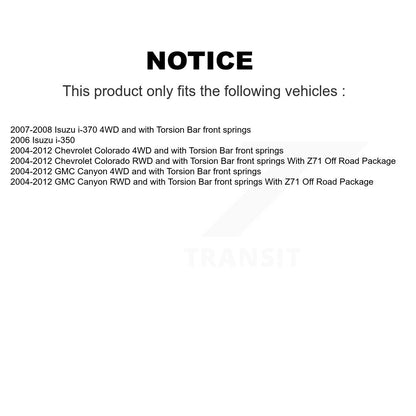 Shock Absorber TOR Link Front Kit For Chevrolet Colorado GMC Canyon Isuzu i-350