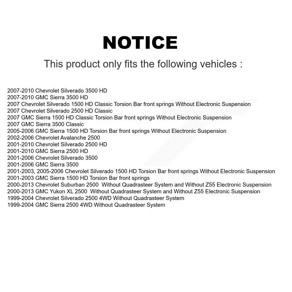 Shock Absorber Link Front Kit For GMC Chevrolet Sierra 2500 HD Silverado 3500 XL
