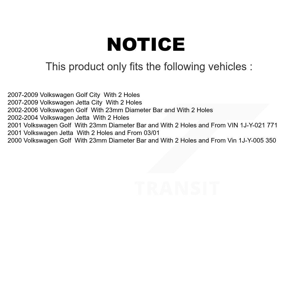 Complete Shock Assembly And TOR Link Front Kit For Volkswagen Jetta Golf City