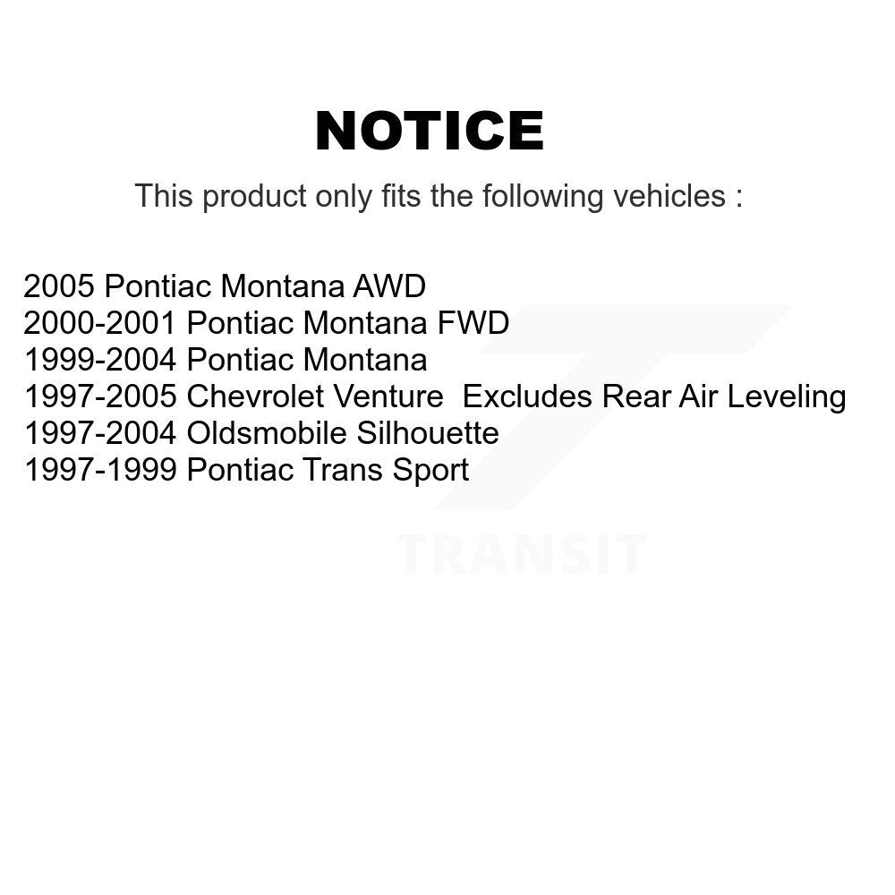 Shock Assembly & TOR Link Front Kit For Pontiac Montana Chevrolet Venture Trans