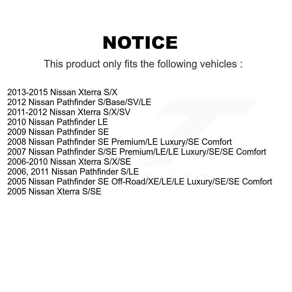 Complete Shock Assembly And TOR Link Front Kit For Nissan Pathfinder Xterra