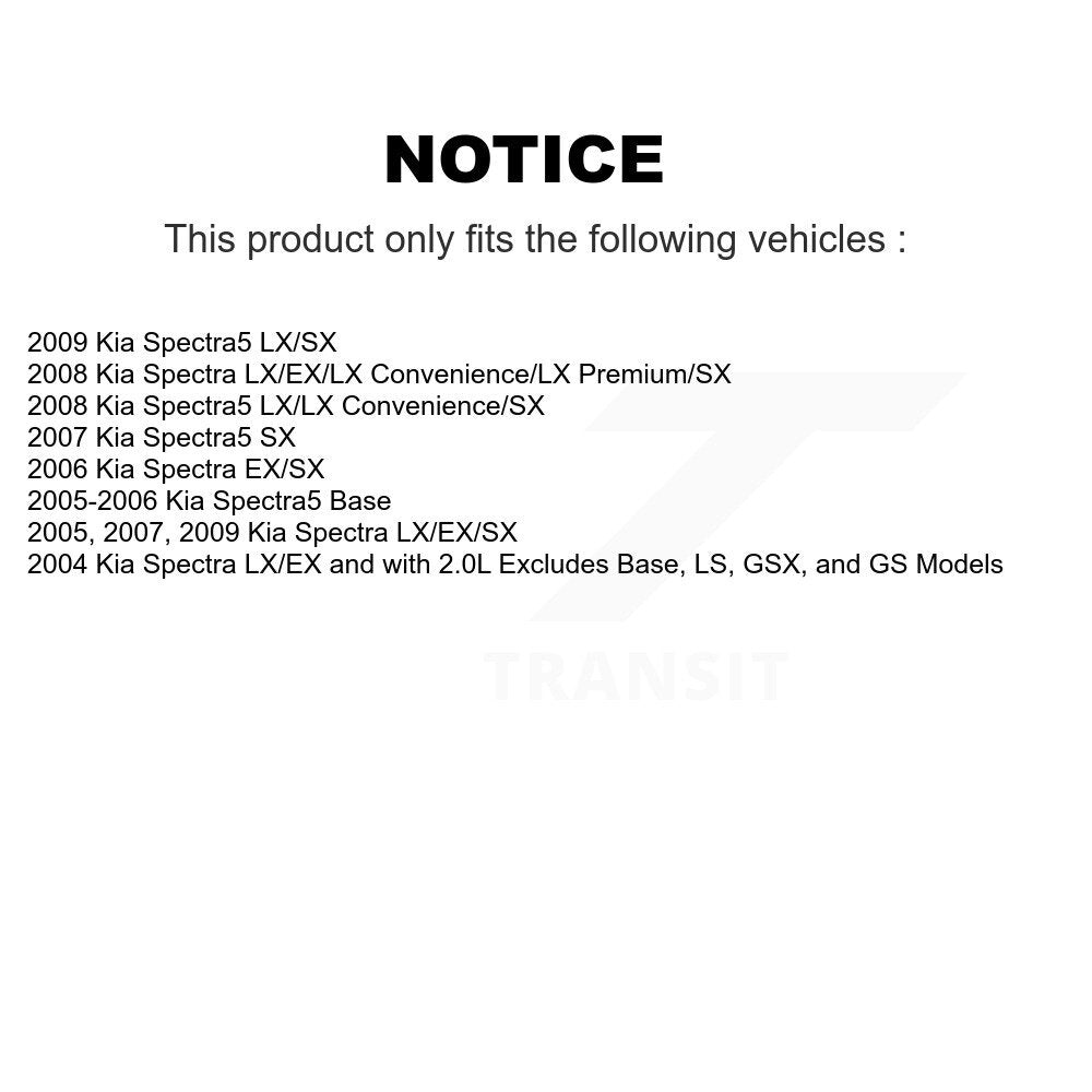 Complete Shock Assembly And TOR Link Front Kit For Kia Spectra Spectra5