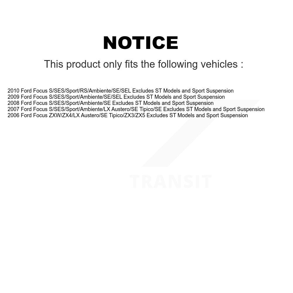 Complete Shock Assembly And TOR Link Front Kit For Ford Focus