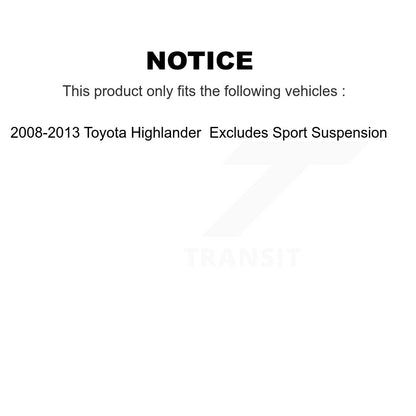 Complete Shock Assembly And TOR Link Front Kit For Toyota Highlander