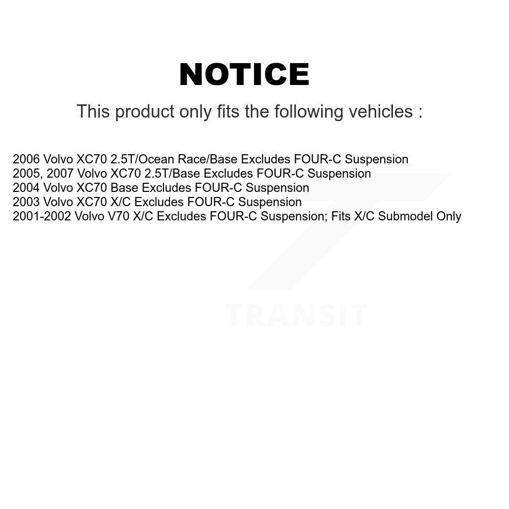 Complete Shock Assembly And TQ Link Front Kit For Volvo XC70 V70