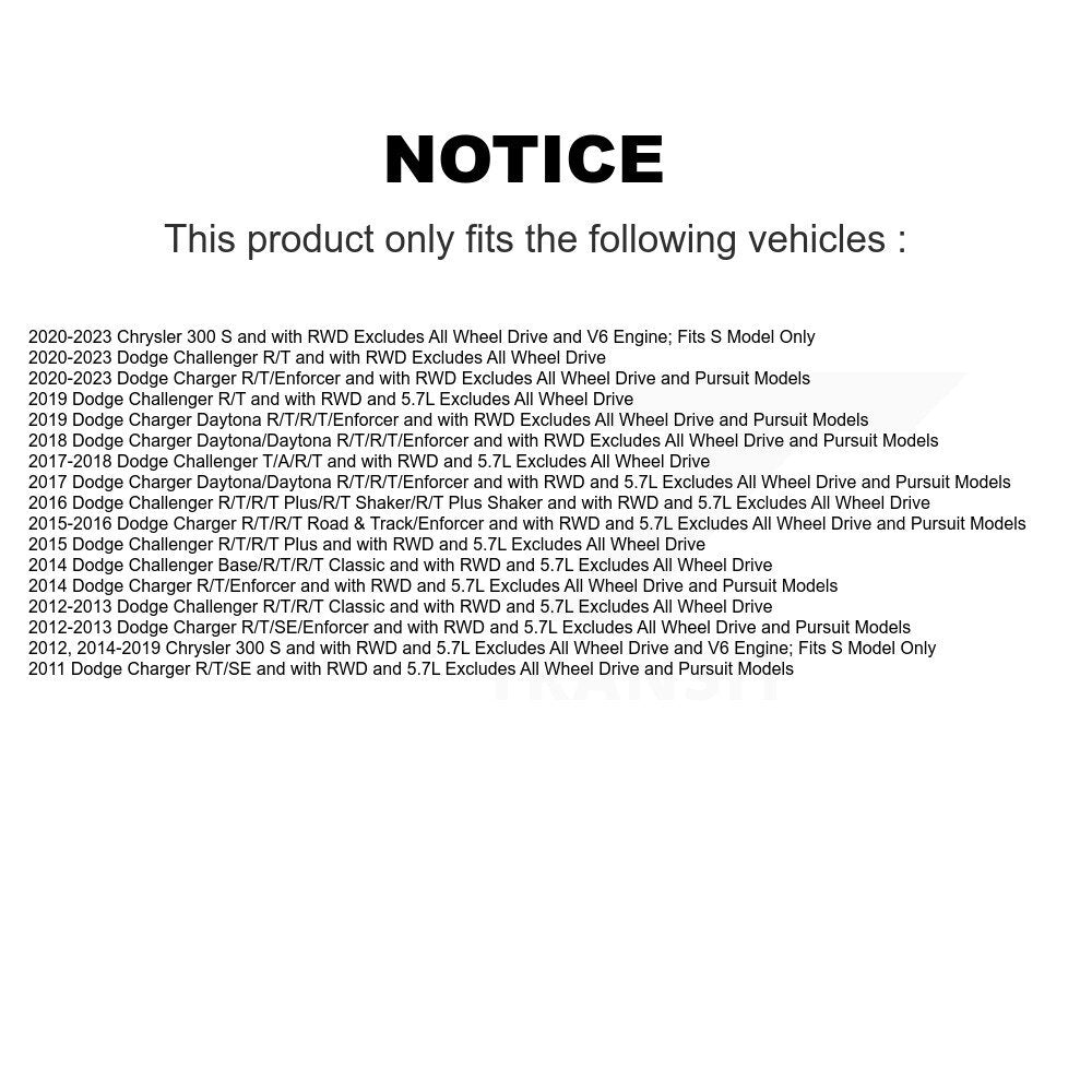 Shock Assembly And TOR Link Front Kit For Dodge Charger Chrysler 300 Challenger