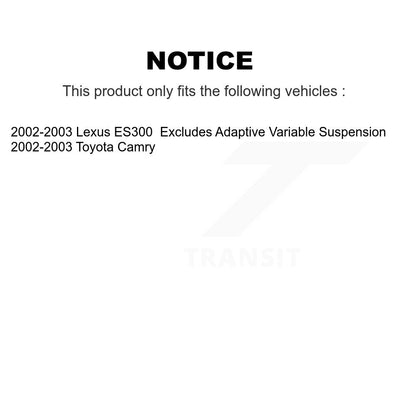 Complete Shock Assembly TOR Link Rear Kit For 2002-2003 Toyota Camry Lexus ES300