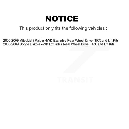 Complete Shock Assembly TQ Link Front Kit For Dodge Dakota Mitsubishi Raider 4WD