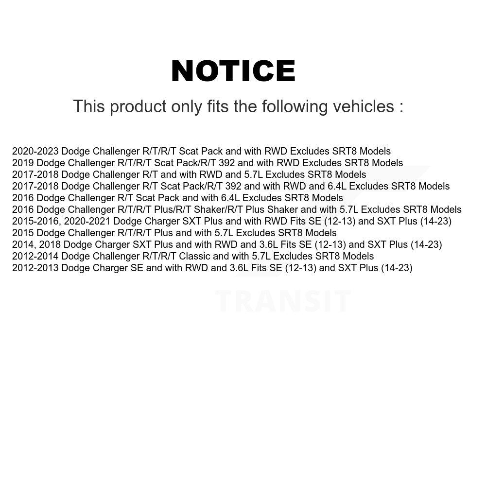 Complete Shock Assembly And TQ Link Front Right Kit For Dodge Challenger Charger