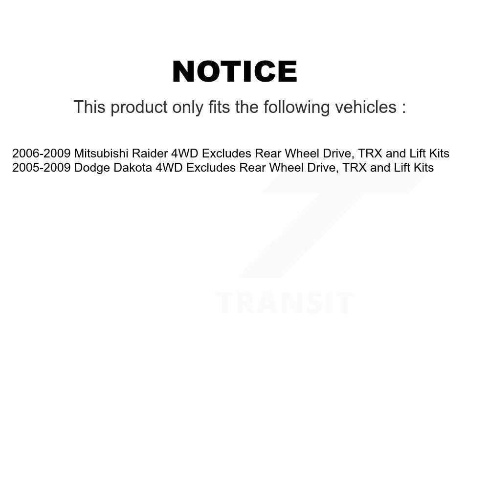 Shock Assembly And TOR Link Front Kit For Dodge Dakota Mitsubishi Raider 4WD