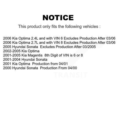 Shock Assembly And TOR Link Front Kit For Hyundai Sonata Kia Optima Magentis